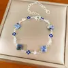 Pulsera de Flor de Piedra con Patrón de Orquídea, Cuarzo Rosa Fresco de Zircón, Sensación de Lujo Ligero de Gama Alta, Joyería Versátil Dulce Nueva para el Día a Día
