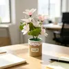 Bonsai de lírio popular estilo europeu com 6 flores para decoração de cafeteria e restaurante, planta artificial em vaso para ambiente de mesa e decoração verde