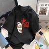 Direto da fábrica verão manga curta branca das mulheres T-shirt solta impresso personalidade base camisa dos desenhos animados coreano solto dos homens t