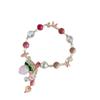 Estilo melocotón de verano ~ Nueva pulsera Mori linda de melocotón para mujer, pulsera de cuentas de cristal para estudiantes fresca y súper brillante