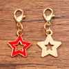 Accesorios de joyería de aleación multicolor y multiestilo, dijes colgantes de esmalte dorado KC, colgantes de flor, corazón, pentagrama y chile