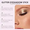 Bastão de Sombra para Olhos Zephoco Starlight Nude Multicor Lantejoula de Cristal Cor Natural à Prova d'Água Longa Duração Renderização de Cor Maquiagem que Não Sai Bastão de Sombra