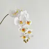 Alça de cola de alta simulação 9 cabeças Flor de Phalaenopsis de simulação Flor artificial Decoração para casa Quarto Gabinete de TV