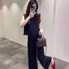 Traje de Moda de Alta Qualidade para Mulheres 2026 Verão Novo Elegante Emagrecedor e Rejuvenescedor Conjunto de Duas Peças com Top Sem Mangas e Calças de Pernas Largas