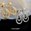 Pendientes Colgantes de Gota Hueca Lisos Transfronterizos Europeos y Americanos de Aguja de Plata, Aretes Versátiles de Moda, Pendientes de Diseño de Nicho para Mujer