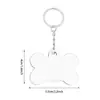 Llavero Popular Transfronterizo con Forma de Hueso para Mascota, Etiqueta de Perro en Blanco de Transferencia Térmica Doble Cara, Etiqueta Anti-Pérdida para Mascotas DIY