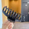 Presilha de cabelo garra para primavera e verão, grampo de cabelo feminino, estilo coreano, novo modelo 2026, preto, elegante, adiciona volume, presilha tubarão extragrande