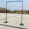 Novos adereços de casamento moldura de fundo de ferro haste telescópica decoração de casamento layout de palco decoração de prateleira de arco dourado
