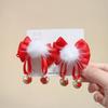 Presilha de cabelo de bebê para Ano Novo bola de pelo estilo nacional tiara de princesa grampo de laço infantil grampo de cabelo para meninas atacado de fábrica