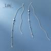 Nalan s925 Tremella Linha Estilo Coreano Feminino Pequeno Fresco Longo Pequeno Luz Perolada Rosto Quatro Canto Estrela Orelha Jóias G6405