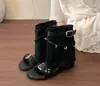 ¡Nuevo verano para aumentar la altura! Sandalias romanas con hebilla retro para mujer, estilo western abierto para vacaciones de verano, transpirables y cortas