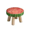 Taburete redondo pequeño de tela creativa taburete de sofá de madera maciza taburete pequeño taburete publicitario taburete de hongo extraíble y lavable taburete para cambiarse los zapatos