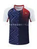 Nueva camiseta de bádminton de manga corta de secado rápido para hombres y mujeres, ropa transpirable para entrenamiento deportivo, camiseta de bádminton absorbente de sudor, se puede imprimir con texto