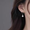 Aretes de Pin de Plata Esterlina 925 con Cadena Simple Distintiva Estilo Coreano Cara Sonriente 2023 Nuevo Diseño Nicho de Moda Aretes para Mujer