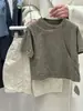 Conjunto de Dos Piezas de Camiseta y Pantalones para Niños, Atuendo de Verano para Niños 2026 Estilo Nuevo, Conjunto Fresco y Elegante, Shorts Finos de Manga Corta para Bebé
