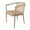 Silla de Ratán Silla de Respaldo para Ocio en el Patio Silla Tejida de Ratán para Balcón Exterior Muebles Tejidos de Ratán Grandes y Planos para Terraza de Villa