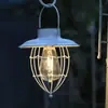 Lâmpada Suspensa Retro Solar de Ferro Forjado LED Luz Pendente Luz de Pátio Lustre Varanda Impermeável Lanterna de Jardim Externa Decoração