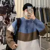 Malha Bonita Masculina Solta Grossa Roupa de Inverno Estilo Coreano Tendência Estilosa Camisa Básica de Estudante Outono e Inverno Malha Tricô