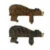 Decoração de Porta de Urso Marrom para Porta de Entrada Nova de Fronteira Moldura de Porta de Casa Urso Marrom de Madeira Urso Preto Enfeites para Moldura de Porta Marrom Preto Nenhum