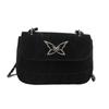 Bolso cuadrado pequeño de cadena de moda popular de este año 2024 otoño nuevo bolso de axila con textura de mariposa casual simple bolso bandolera