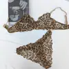 Aliexpress Más Vendido Escote en V Profundo Estampado de Leopardo Encaje Ultradelgado Estilo Francés Conjunto de Lencería Sexy para Mujeres con Bustos Grandes que Parecen Más Pequeños