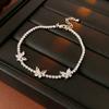 Pulseira Geométrica de Borboleta com Zircônia Moda Luxo Leve Exquisite Pulseira para Melhor Amiga Personalizada Versátil Acessórios de Mão Simples de Alta Qualidade para Mulheres
