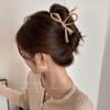 Pinza para el pelo con lazo esmerilado de otoño e invierno para mujer 2024 Pinza de tiburón ensanchada Pinza de agarre Pinza de tiburón con gran cinta Pinza versátil