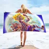 Toalla de baño serie caliente estampada de una pieza toalla de baño de dibujos animados toalla de playa cuadrada microfibra secado rápido