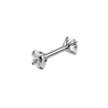 Acero Inoxidable 316L Dientes Internos Redondo Zircón Joyería para Uñas de Cejas Varilla Recta Doble Cabeza Zircón de Color Mixto Pendiente de Oreja Perforación Humana