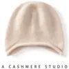 Gorro de punto minimalista estilo francés, versátil, con borde enrollado, 100% cachemira pura, unisex, cálido y resistente al frío, gorro que cubre las orejas