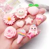 Accesorios de Resina para Manualidades de Dibujos Animados Joyería Rosa Crema Piruleta Pastel Oso Colgante Collar Pendientes Colgante para Llaves