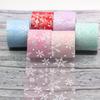 Tela de malla copo de nieve plateado caliente de 6 cm hecha a mano DIY accesorios de joyería accesorios para el cabello horquilla material de lazo