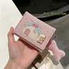 Billetera corta estilo coreano, tarjetero multifuncional, diseño lindo de caricatura, plegable, múltiples ranuras para tarjetas, clip para dinero de cuero, elegante y atractivo para estudiantes