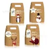 Fg001 Amazon Navidad Papá Noel Muñeco de Nieve Pingüino Reno Fiesta Regalo Dulces Maleta de Papel Kraft