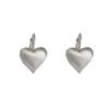 Pendientes de viento frío únicos con hebilla de oreja de amor de metal cepillado de diseño simple de moda europea y americana al por mayor