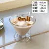 Estilo Coreano Estilo Ins Tazón de Vidrio Rayado Transparente Simple Frutero Ensaladera Pequeño Tazón Doméstico Tazón para Helado Postre