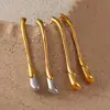 Brincos Exagerados de Design Único Novo Europeu e Americano Aço Inoxidável Banhado a Ouro 18K Moda Ouro e Prata Joias Personalizadas para Mulheres