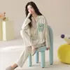 Algodón Puro Pijama de Pareja para Hombre para Primavera y Otoño, Holgado, Casual, Transpirable, 100% Algodón, Adecuado para Usar al Aire Libre como Ropa de Casa en Otoño
