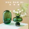 Vaso de Vidro Luxuoso e de Alta Qualidade com Formato de Barriga Grande, Cor Natural, Adequado para Sala de Estar, Arranjo de Galhos Secos de Salgueiro Neve, Vaso para Arranjo de Flores Cultivadas em Água, Ornamento de Decoração de Mesa de Jantar