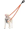 Guia de cachorro de controle de dois pontos transfronteiriça, espessada e refletiva, guia única para cães médios e grandes para passeios e esportes com cães