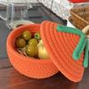Cesta de Almacenamiento de Calabaza para Artículos Varios Escritorio Cosméticos Niños Cesta de Almacenamiento de Juguetes con Tapa a Prueba de Polvo Decoraciones para Sala de Estar