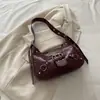 Bolsa de motocicleta feminina 2026 nova moda bolsa bolinho versátil bolsa de axila bolsa de trajeto bolsa crescente bolsa de ombro transversal texturizada
