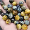 Ojo de Tigre Colorido Fantasía Cuentas Redondas Jade Cuentas Sueltas Pulsera Collar Ojo de Tigre Amarillo Cuentas para Joyería Accesorios Hechos a Mano Cuentas