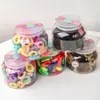 100 Cajas de Gomas para el Cabello Infantiles sin Costuras Accesorios para el Cabello Dulce Taza de Almacenamiento Cuerda para el Cabello Anillo para el Cabello sin Costuras Tejido