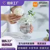 Envío Gratis Estilo Europeo Creativo Lujo Ligero Estilo Romano Lámpara Jarrón Alto de Vidrio Arreglo Floral Transparente Dormitorio Portavelas Pequeño Casa de Huéspedes