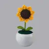 Flores Tejidas a Crochet, Girasoles Tejidos con Hilo, Decoraciones para Macetas, Decoración del Hogar, Flores Artificiales al por Mayor, Artículos al por Mayor