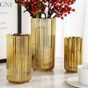 Jarrón de cerámica chapado en oro nórdico de lujo directo de fábrica, decoración creativa para arreglos florales, decoración para mesa de centro de sala de estar