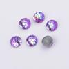 Venta caliente 8mm redondo Escama de pez fondo plano resina taladro liso plateado color AB diamante accesorios DIY Escama de pez
