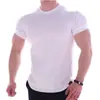 Camiseta Deportiva Fitness Muscular Nuevas Mallas Hombres Alta Elasticidad Correr Entrenamiento Secado Rápido Tops Casual Baloncesto Mangas Cortas