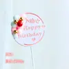 Cuentas doradas bola de pelo tarjeta decoración de pastel rica y hermosa fina hada pequeño Príncipe tarjeta redonda pequeña enchufe feliz cumpleaños